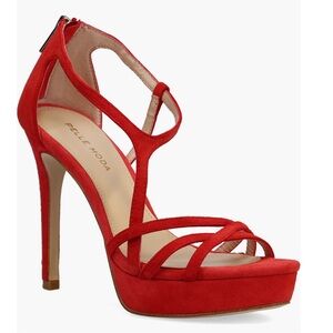Pelle Moda Oneda Platform Sandal red color size 8 new with box
